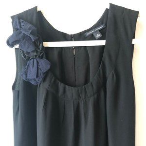 Banana Republic Formal Black and Navy Silk Mini Dress, Size 0